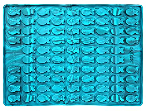 Collory Medium Fisch (3,5cm) Silikon Leckerli Backmatte, Hundekekse selbst backen, Pralinenform, Bonbonform, Material antihaftend und lebensmittelecht (BPA-Frei)