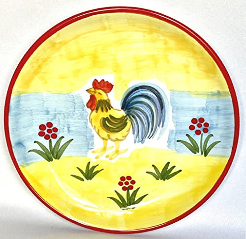 Teller Kinderteller Hahn Keramik bunt bemalt