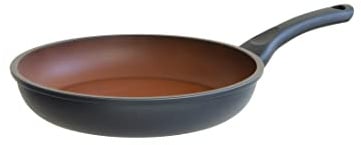 Domo - Terrakotta Evo Pfanne, hohe Bratpfanne, innen antihaftbeschichtet, mit Terrakotta-Oberfläche, verwendbar auf allen Wärmequellen, Durchmesser 30 cm