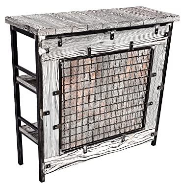 CHYRKA® Bartisch Stehtisch Barhocker Barstuhl BarMöbel Loft Vintage Bar Industrie Design Handmade Holz Metall (THEKE -160 cm / 63 - Weiss)