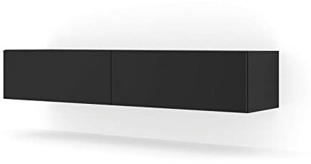 BB Loisir Meuble TV Mural Noir Mat 140x40x30 cm Bingo Meuble Hi-FI sideboeard Commode à Suspendre