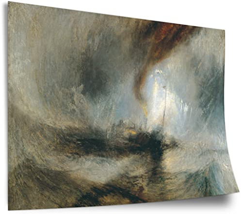 Printistico Poster William Turner - Snow Storm, Steam-Boat off a Harbour's Mouth Kunstdruck ohne Rahmen, Wandbild - A4, A3, A2, A1, A0, XXL - Wohnzimmer, Schlafzimmer, Küche, Deko