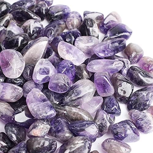 Natürlicher Amethyst-Schotter 200 g, Amethyst Stein, Kristalltrümmer, Reinigungsstein, ca. 85 Stück, Gartenaquarium Deko, Landschaft, Blumenbeet, Vase, DIY Wohndeko (Lila)