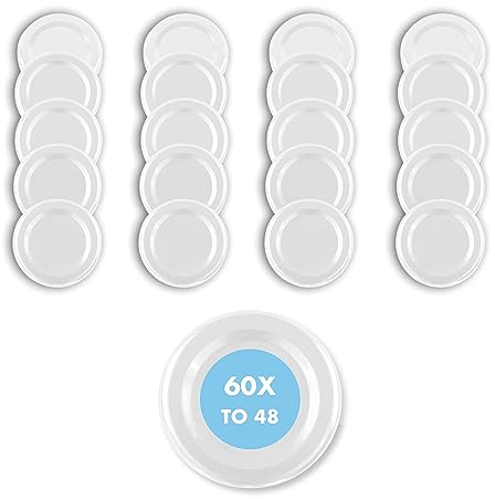 60 Stück Ersatzdeckel TO 48 I Mehrfarbige Twist-Off-Deckel 48 mm I für Gläser zur Aufbewahrung von Bevorratung,Deckel für Einmachgläser. Marmeladegläser, Honiggläser, Feinkostgläser