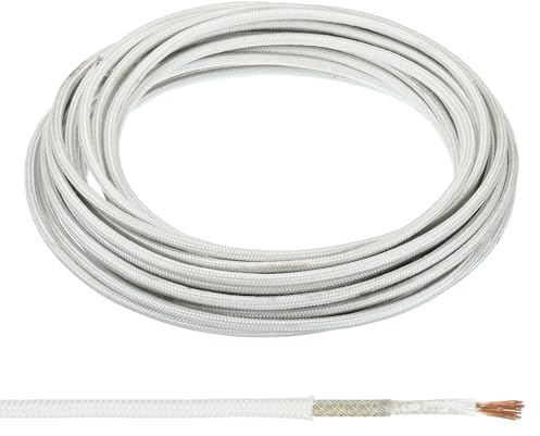 PATIKIL 9.8 Pies 15AWG Electrónico Cable, Aislado Alta Temperatura Resistente Eléctrico Flexible Mica Cable para Lámpara Caldera Calefacción, Blanco