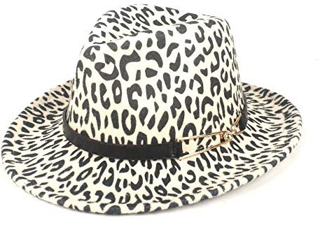 KMGJC Hüte Gürtel Filzhut Damen Retro Filzhut Warmer Jazzhut Hut Wolle Polyester Jazzhut Wollhut (Farbe: Creme, Größe: 56-58 cm)