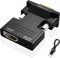 HDMI to VGA Adapter, Audio Output Cable Computer Set-top Box Converter Connector Adapter for Laptop, PC, Monitor, Projector, HDTV, Chromebook, Roku, Xbox(3.5mm Stereo Cable Included)