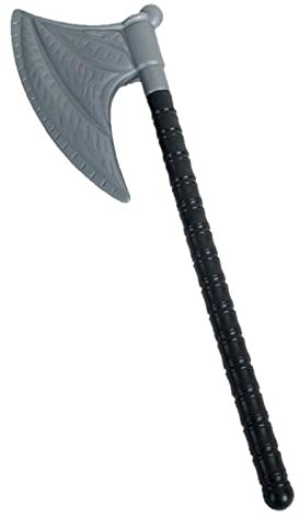 Tradineur Hache Viking en plastique pour carnaval, Halloween et célébrations Gris Hauteur 75 cm