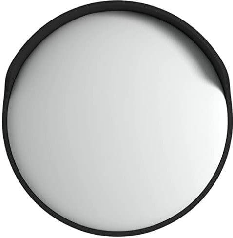 vidaXL Verkehrsspiegel, Verstellbar Konvexspiegel Spiegel, Sicherheitsspiegel für Garagen Einfahrten, Panoramaspiegel Outdoor, Schwarz Ø60 cm Polycarbonat