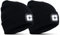 Richaa Geschenke für Kinder Weihnachten 2Pcs Mütze mit LED Licht Kinder Wiederaufladbar LED Strickmütze Wintermütze Schwarz Beanie Lustige Kleine Geschenke für Mädchen Jungen