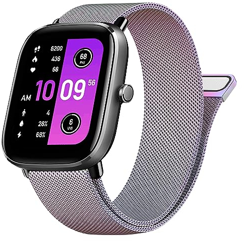 Vancle Armband für Amazfit GTS 2 Mini Armband/GTS 4 Mini/GTS 4/GTS 3/GTS 2/GTS 2e für Damen Herren,Metall Mesh Edelstahl Ersatzarmband 20mm Uhrenarmband für Amazfit GTR Mini/GTR 42mm(Bunt)