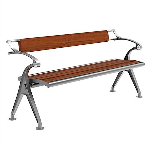 Gartenbank Parkbank-Freizeitsitze mit Rückenlehnen-Armlehnen, Holzlatten und Aluminiumgussrahmen, Outdoor-Bankstuhl for Außenterrasse, Veranda, Garten, Rasen Bank Sitzbank (Size : 150 * 54 * 78)