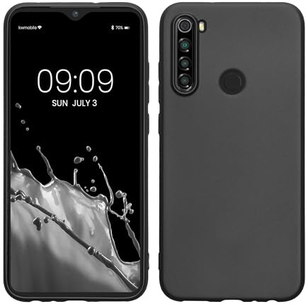kwmobile Handyhülle für Xiaomi Redmi Note 8 (2019/2021) Hülle - Silikon Case metallisch schimmernd - Schutzhülle Cover - Metallic Grau