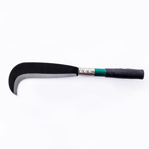 Ljxquisite Stahl Gras Sichel, Clearing Sichel, Bürste Clearing Sichel mit Kohlenstoffstahl Klinge und Aluminiumgriff für Mehrzweck-Garten Unkraut Gras Sichel (C)