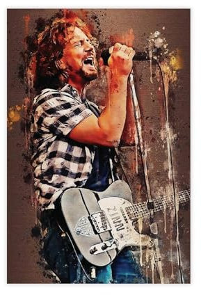 MExmeb Eddie Vedder Leinwand-Poster, Schlafzimmer-Dekor, Sportlandschaft, Büro, Raumdekoration, Geschenk, ungerahmt, 30 x 45 cm