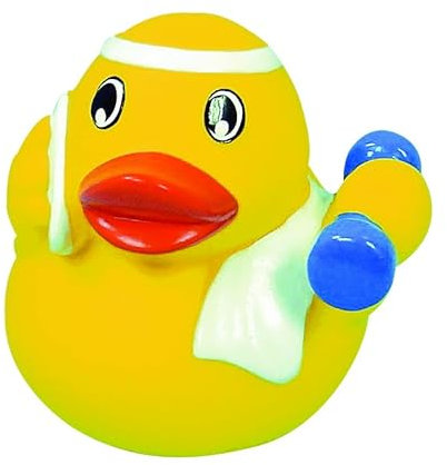 Fitness - Fitnessstudio - Sportente - Quietscheente - Badeente - ca. 8 cm gross