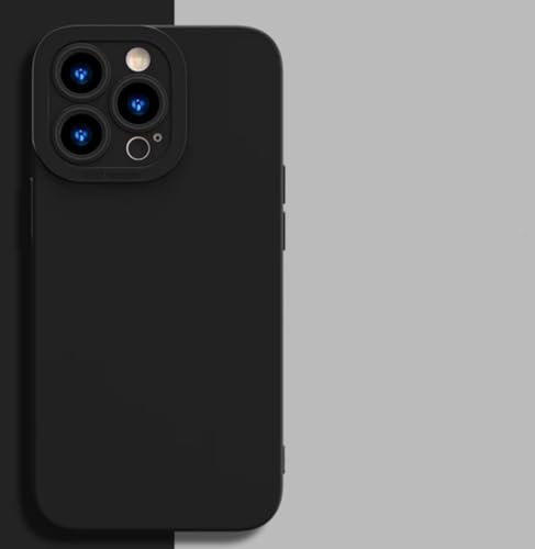 For Apple iPhone11 Pro Max Luxury Shockproof Liquid Silicone Case Lens Bumper Cases Soft Protection Back Cover For iphone 11 Pro Max (Black)