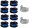 10 Paquets Bobine de Rechange pour Coupe-bordure pouce pour, Compatible Avec Ryobi One + AC14RL3A, Coupe-fil Sans Fil (8 Bobines + 2 Capuchons de Coupe)