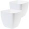LIVINJA Lot de 2 pots de fleurs carrés, blancs, de qualité supérieure et modernes, pour l'intérieur et l'extérieur, résistants aux intempéries, aux UV et faciles à entretenir
