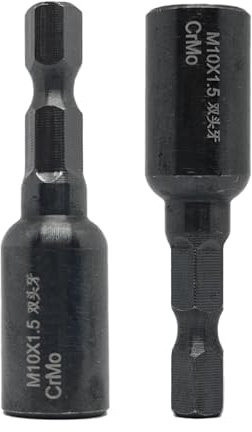 2 Pcs Double Headed Hanger Bolt Drivers for Woodworking,Female Thread(1/4in(6.35mm) Drive,M10x1.50mm)