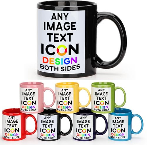 JPHCHSC Personalised Mug - Add Your Text, Picture, Design or Logo on This Coffee Mug 11oz. Personalised Gift idea for Birthday, Wedding, Anniversary and for Other Special Moments