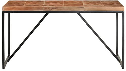 HETFTJN Garden Table Beistelltisch Outdoor Gaming Tisch Balkontisch - Esstisch 140x70x76 cm Massivholz Akazie und Mango für Party Büro Garten Küche