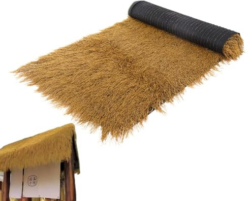 Hugsweet Techos de Paja Artificial, Techos de Paja sintética, Rollo de Paja Artificial para techos de Paja, Hierba ciega de Pato, Decoración de Estilo campestre para Patio, persianas de Pato, Cerca,