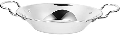 Cabilock Plancha De Acero Inoxidable Wok De Comida De Uso Diario Wok De Metal Para El Hogar Utensilios De Cocina De Metal Accesorio De Cocina Olla Caliente Wok De Comida De Cocina Silver