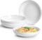 Jassceram 9.84'' Ceramic Pasta Bowls Set of 4, 50oz Large Porcelain Salad Bowl Serving for Cereal Soup Steak Noodle Wide Kitchen Dinnerware Plates - Microwave Oven Dishwasher Safe,25cm, Off White