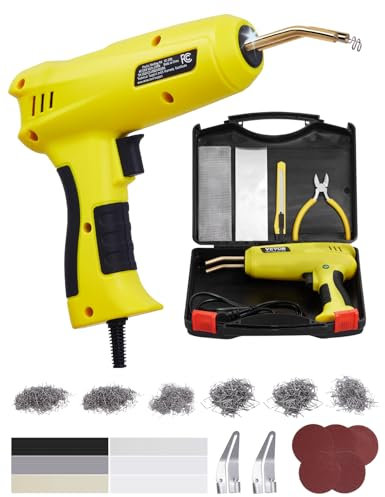 VEVOR Saldatrice per Plastica, Saldatura in Plastica 220 W con 1200 Punti Caldi, 76 Bacchette, Luce LED, per Paraurti in Plastica per Auto per Kayak, Giocattoli, Riparazione di Crepe in Plastica