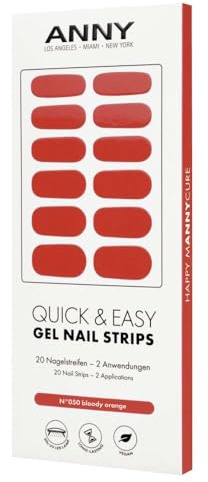 ANNY Gel Nail Strips, UV Nagelfolie zum Aufkleben, Gedämpftes Ziegelrot | Haltbar & splitterfrei, Einfache Anwendung