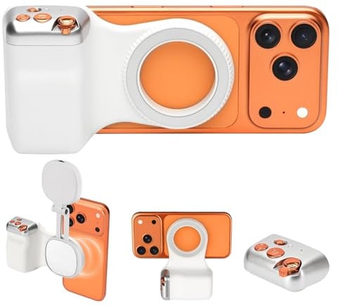 Magnetic Phone Camera Grip,Smartphone Shooting Holder, Selfie Handle Fun Shot Magnetic Grip for iPhone & Android with Wireless Shutter Button, Creator Kit for TikTok/Selfies/Photography/Video