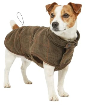 Bloom Hundemantel Tartan 35 cm – Warmer Hundemantel mit Karomuster, weiches Innenfutter, verstellbar, Wintermantel für kleine Hunde, atmungsaktiv & bequem
