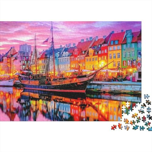 Escena de Puerto Colorido Rompecabezas de 1000 Piezas para AdultosArte Caballo Abstracto Colorido, Desafiante y Estimulante para Rompecabezas para Adultos, Puzzle The Future - Juego Educativo C