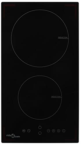vidaXL Plaque de Cuisson à Induction 2 Brûleurs Contrôle Tactile Table de Cuisson à Induction Plaque Electrique Chauffante Automatique Cuisine Maison 3500W