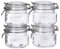 Mason Craft & More Airtight Kitchen Food Storage Clear Glass Clamp Jars, 16.9 Ounce (0.5 Liter) Short Mini Clamp Jar
