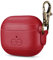 Dreem Om AirPods 3 Custodia in pelle vegana con clip - Compatibile con auricolari wireless Bluetooth Apple per iPhone - Rosso