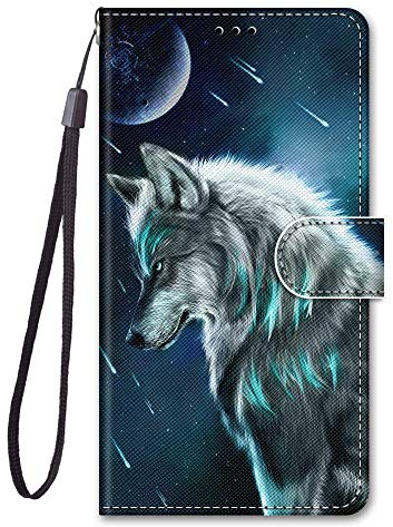 Nodigo Compatible with iPhone SE 2020 2022/iPhone 8/iPhone 7/iPhone SE3 Wallet Case for Girls Men Silicone Leather with Stand Card Slot Shockproof 360 Animal Pattern Design Cute Cover Cases - Wolf A