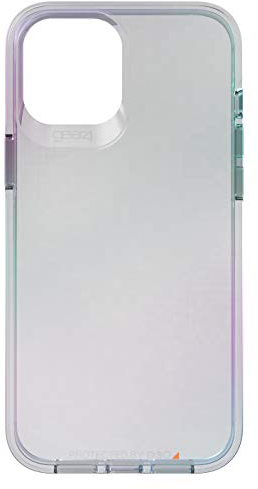 ZAGG Gear4 Crystal Palace D3O Protective Case Compatible with iPhone 12 Pro Max, Slim, Durable, Wireless Charging, Shockproof, (Iridescent Clear)
