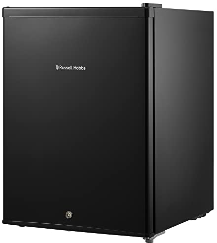 Russell Hobbs 65L Mini Fridge with Lock & Key RHTTF67B-LCK, Table top Lockable Fridge, Energy F & Ice Box, Black