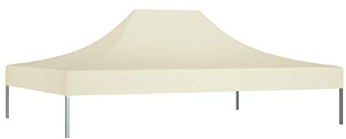 Tidyard Partyzelt Dach Ersatzdach Pavillon Dachplane Pergola Ersatzbezug Pavillondach UV-beständig Wasserbeständig Creme 4x3 m