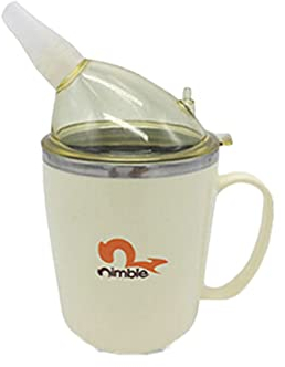 HEALLILY Adult Sippy Cup Stainless Steel Feeding Cup Flow Control Spill Proof Cup Spill- Resistant, Leak- Proof Break- Proof for Elderly, Disabled and Adults