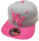 J26 Kids Kinder Snapback USA Cap Teenie Kappe Basecap Mütze Trucker Cappy Sport NY (Rosa Grau)