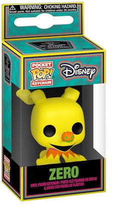 Funko Pop! Keychain: Disney The Nightmare Before Christmas - Blacklight - Zero - Mini-Figurine en Vinyle à Collectionner Porte-clés Fantaisie - Cadeau de Noël - Idée de Cadeau - Produits Officiels