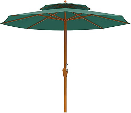 Pkfinrd Patio Umbrellas Outdoor Patio Market Table Umbrella Large Waterproof Garden Parasols Sunbrella (Color : Green, Size : 2.7m)