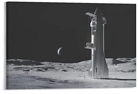 SpaceX Poster Raumschiff Weltraum Reise Poster Mond SpaceX Raumschiff Poster Kunstdruck Wand Foto Farbe Poster Hängendes Bild Familiendekor