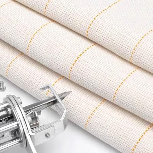 Großes Tufting Tuch, 150 x 200 cm Primäres Tufting Gun Punch Needle Stoff mit Markierten Linien Tufting Fabric Mönchstoff Handarbeitsstoff für Teppich Tufting Pistolen Stickerei Anfänger
