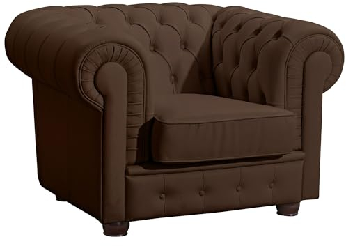 58 aufm Kessel Sessel Kalea Bezug Kunstleder Buche nussbaum dunkel/braun 21346