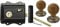 AB Hardware Old English Victorian Style Latch Lock Snib + Teak Beehive Rim Door Knob Set (Antique Brass + Rim Lock)