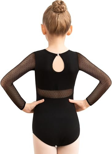 Mulnall Fille Manches Longues Justaucorps de Gymnastique Ballet Gilet Costume danser Mesh （60318-06-L）